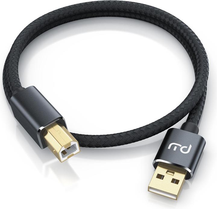 Immagine prodotto Primewire Cavo USB 2.0, cavo per stampante da tipo A a tipo B, cavo per scanner con guaina in nylon, spina in (1 m, USB 2.0)