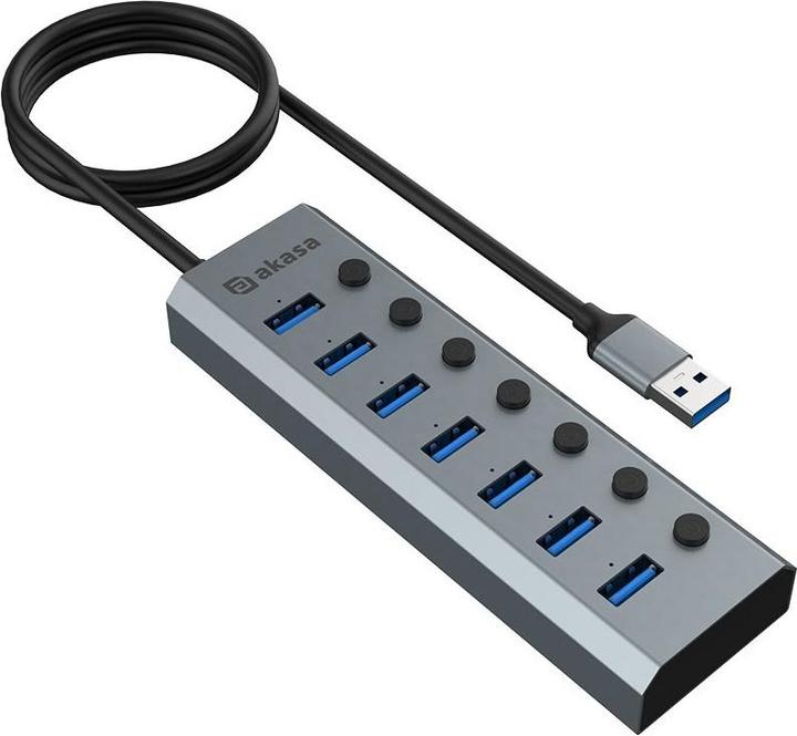 Actual product image Akasa Connect 7 IPS - USB Hub (USB-C, 7 Ports)