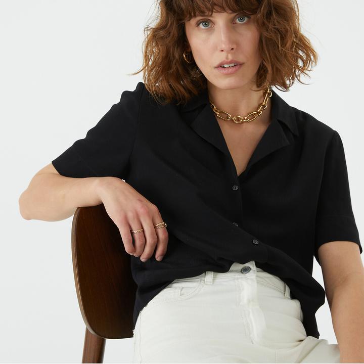 Produktbild La Redoute Collections Kurzärmelige Bluse mit Reverskragen (36)