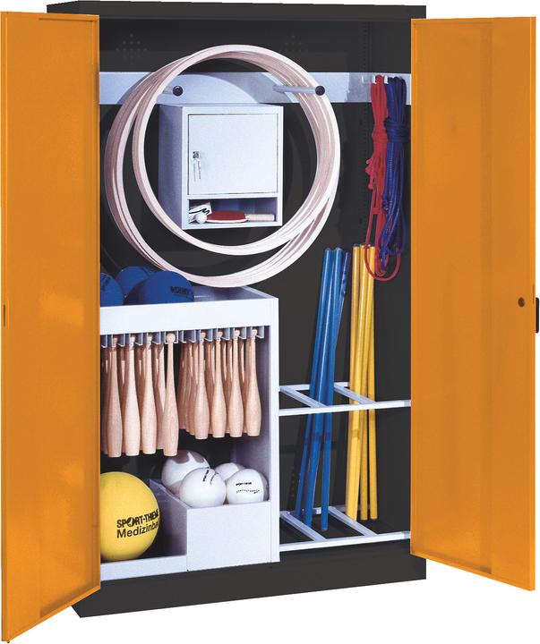 Immagine prodotto C+P Armadio per attrezzature sportive (HxLxP 195x120x50 cm, con ante a battente in lamiera piena, tipo