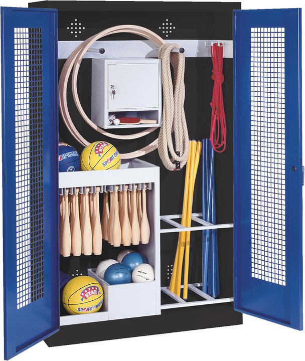 Immagine prodotto C+P Armadio per attrezzature sportive (HxLxP: 195x120x50 cm, con ante a battente in lamiera forata