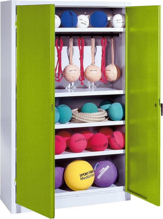 Produktbild C+P Sportgeräteschrank (HxBxT: 195x120x50 cm, mit Vollblech-Flügeltüren, Typ 2)