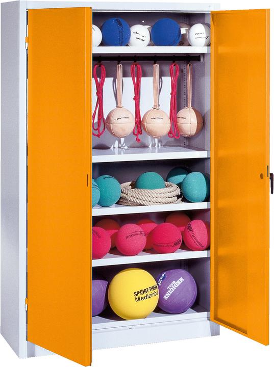 Actual product image C+P Sports equipment cabinet (HxWxD: 195x120x50 cm, with solid sheet metal hinged doors, type 2)