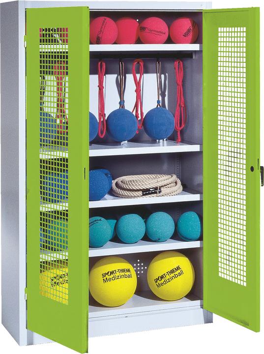 Immagine prodotto C+P Armadio per attrezzature sportive (HxLxP: 195x120x50 cm, con ante a battente in lamiera forata