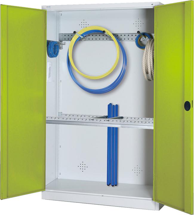 Produktbild C+P Modul-Sportgeräteschrank mit Grundausstattung (HxBxT: 195x120x50 cm, mit Vollblech-Flügeltüren)