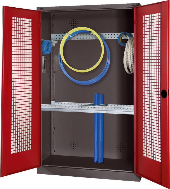 Produktbild C+P Modul-Sportgeräteschrank mit Grundausstattung (HxBxT: 195x120x50 cm, mit Lochblech-Flügeltüren)