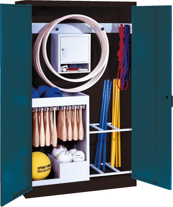 Immagine prodotto C+P Armadio per attrezzature sportive (HxLxP 195x120x50 cm, con ante a battente in lamiera piena, tipo