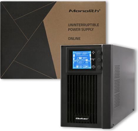 Actual product image Qoltec 53042 Uninterruptible Power Supply| On-line| Pure Sine Wave| 1kVA| (1000 VA, 800 W, Online double converter UPS)