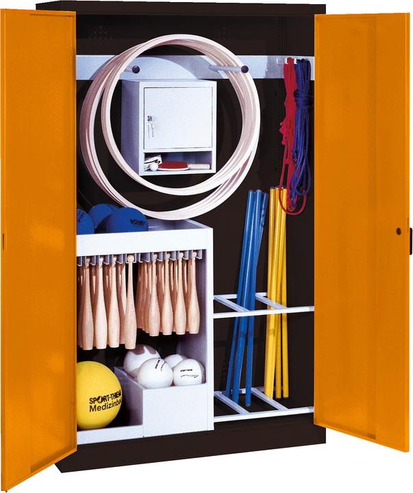 Actual product image C+P Sports equipment cabinet (HxWxD 195x120x50 cm, with solid sheet metal hinged doors, type 1)