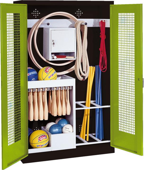 Immagine prodotto C+P Armadio per attrezzature sportive (HxLxP: 195x120x50 cm, con ante a battente in lamiera forata