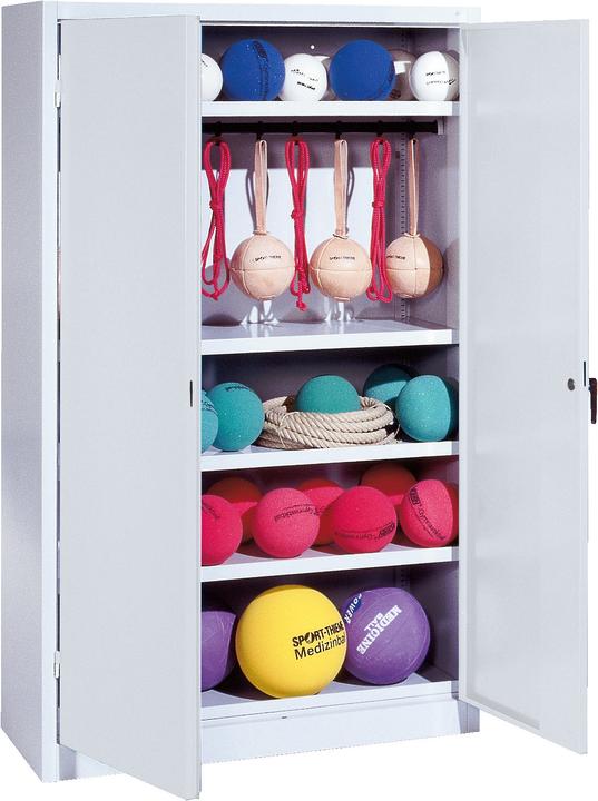 Image du produit C+P Armoire pour équipements sportifs (HxLxP : 195x120x50 cm, avec portes battantes en tôle pleine