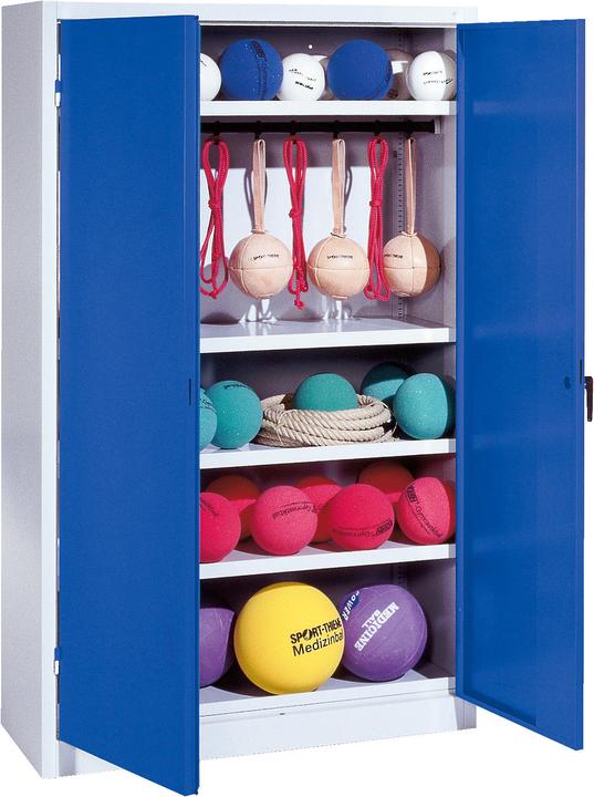C+P Sportgeräteschrank (HxBxT: 195x120x50 cm, mit Vollblech-Flügeltüren, Typ 2)