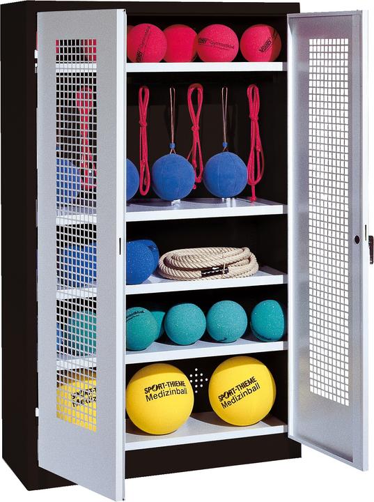 Immagine prodotto C+P Armadio per attrezzature sportive (HxLxP: 195x120x50 cm, con ante a battente in lamiera forata
