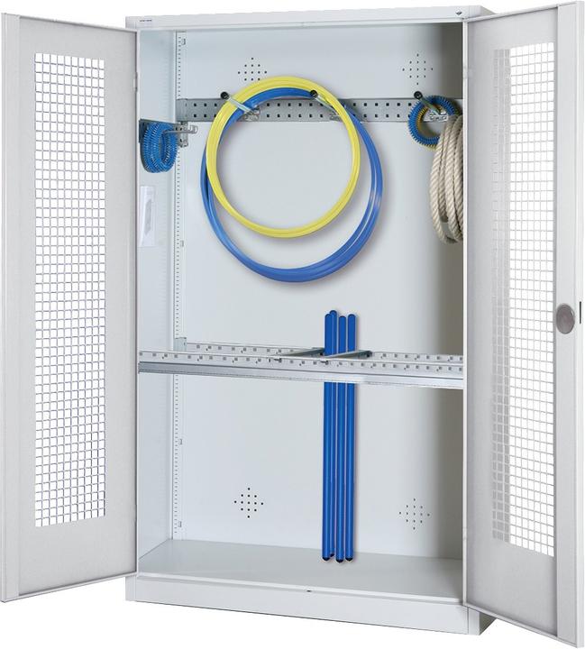 Produktbild C+P Modul-Sportgeräteschrank mit Grundausstattung (HxBxT: 195x120x50 cm, mit Lochblech-Flügeltüren)