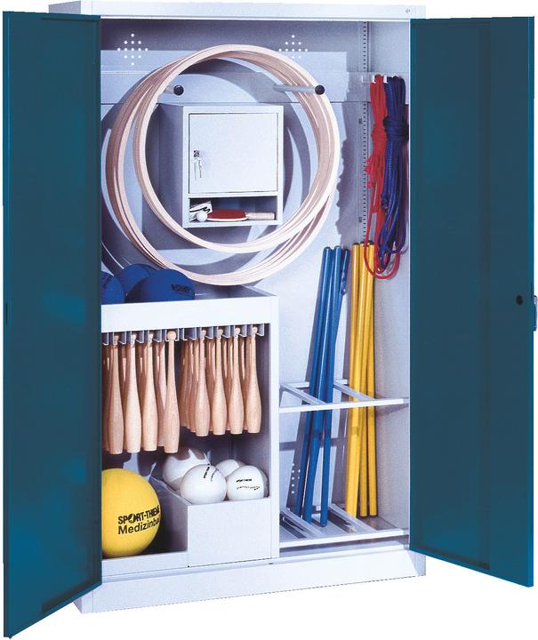 Actual product image C+P Sports equipment cabinet (HxWxD 195x120x50 cm, with solid sheet metal hinged doors, type 1)