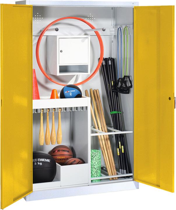 Actual product image C+P Sports equipment cabinet (HxWxD 195x120x50 cm, with solid sheet metal hinged doors, type 1)