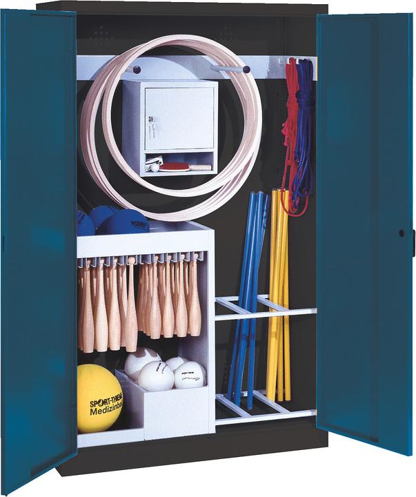 Actual product image C+P Sports equipment cabinet (HxWxD 195x120x50 cm, with solid sheet metal hinged doors, type 1)