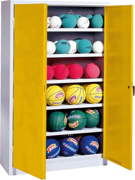 Image du produit C+P Armoire à balles (hxlxp : 195x120x50 cm, avec portes battantes en tôle pleine, type 3)