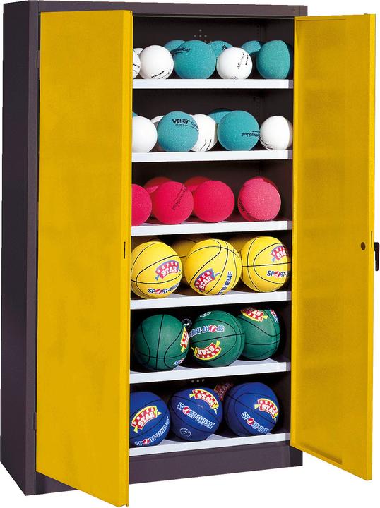 Image du produit C+P Armoire à balles (hxlxp : 195x120x50 cm, avec portes battantes en tôle pleine, type 3)