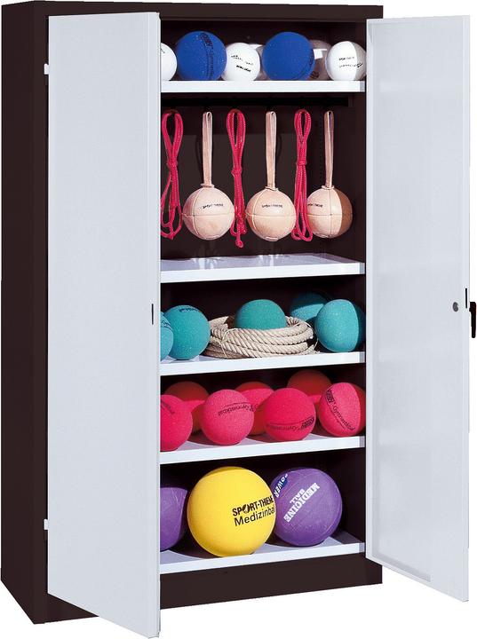 C+P Sportgeräteschrank (HxBxT: 195x120x50 cm, mit Vollblech-Flügeltüren, Typ 2)