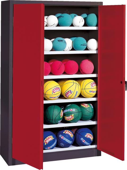 Image du produit C+P Armoire à balles (hxlxp : 195x93x40 cm, avec portes battantes en tôle pleine, type 3)