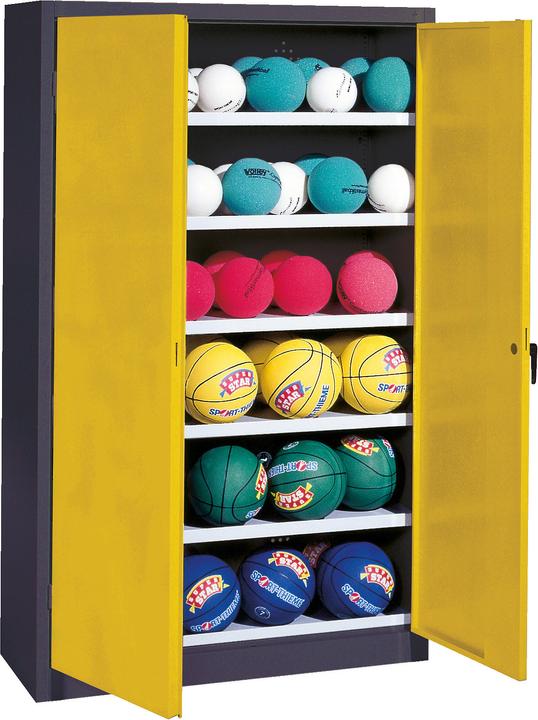 Image du produit C+P Armoire à balles (hxlxp : 195x120x40 cm, avec portes battantes en tôle pleine, type 3)