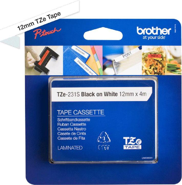 Actual product image Brother TZe-231S (1.20 cm, White, Black)