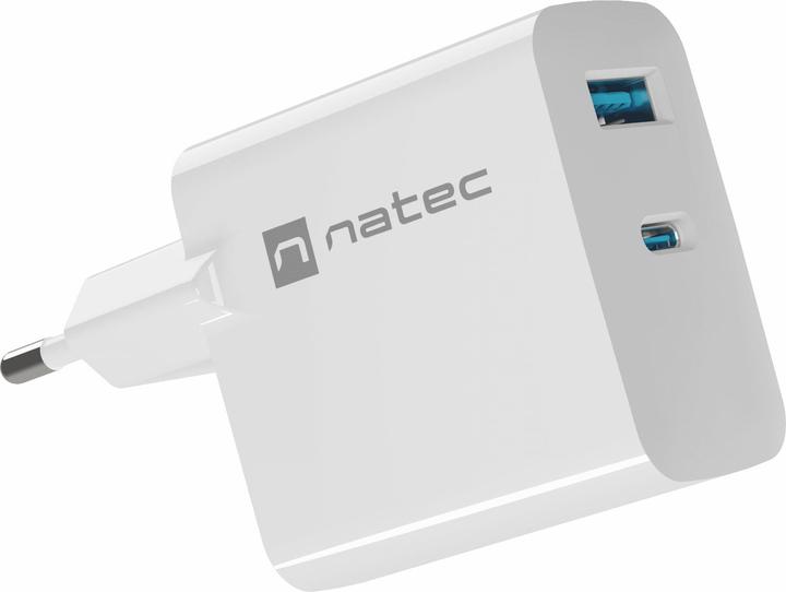 Produktbild Genesis Ladowarka sieciowa Natec Ribera Gan 1x USB-A + 1x USB-C 45W biala (45 W)