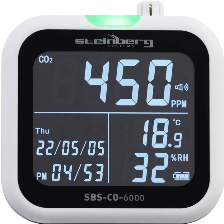 Immagine prodotto Steinberg CO2 Messgerät CO2 Messer Kohlendioxid Messgerät Thermo Hygrometer NDIR Sensor