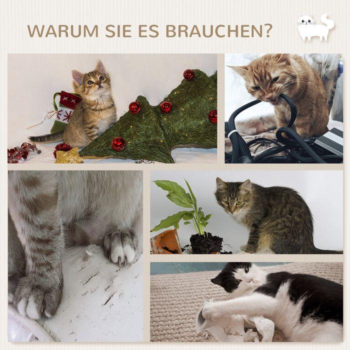 Image du produit Swisshandel24 Katzen Kletterwand 4 tlg, Katzenkratzbaum inkl. Klettern, bis 5kg (23.50 cm, Beige)