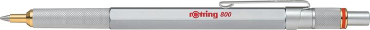 Rotring Kugelschreiber 800 Silber, M-Schwarz Geschenkbox (Silber, Rot, 1 x)