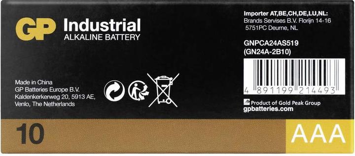 Actual product image GP Batteries GP Battery Alkaline, AAA, Micro, LR03, 1.5 V, Industrial, 10 pcs. (10 pcs., AAA)