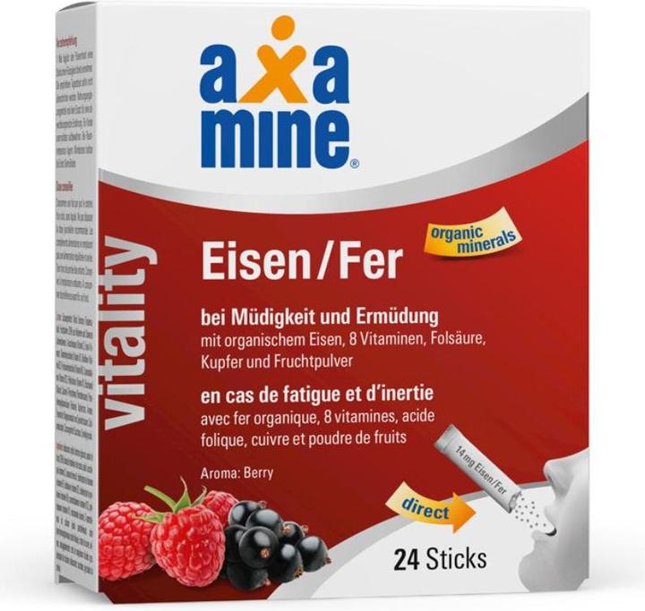 Axamine Vitality Eisen Sticks Berry (24 Stück, Sachet)