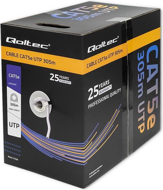 Qoltec 50358 UTP Netzwerkkabel CAT5E 305m PVC grau (U/UTP, CAT5e, 305 m)