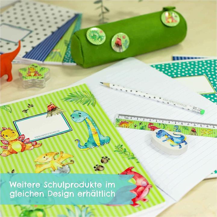 Actual product image Papierdrachen Exercise books set of 4 DIN A5 - Dino (VE 4) (A5, Checked, No binding)