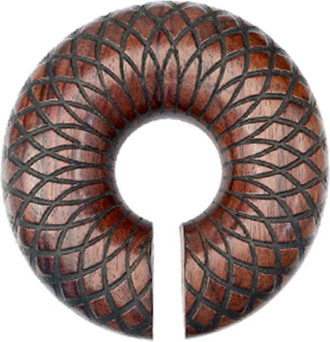 Produktbild Star Piercing Ohrgewicht Donut Mandala aus Narra Holz (ohne Messing, Organisch)