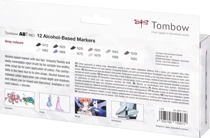 Immagine prodotto Tombow Matite Grey Colors, scatola, set di 12 (Multicolore, 12 x)