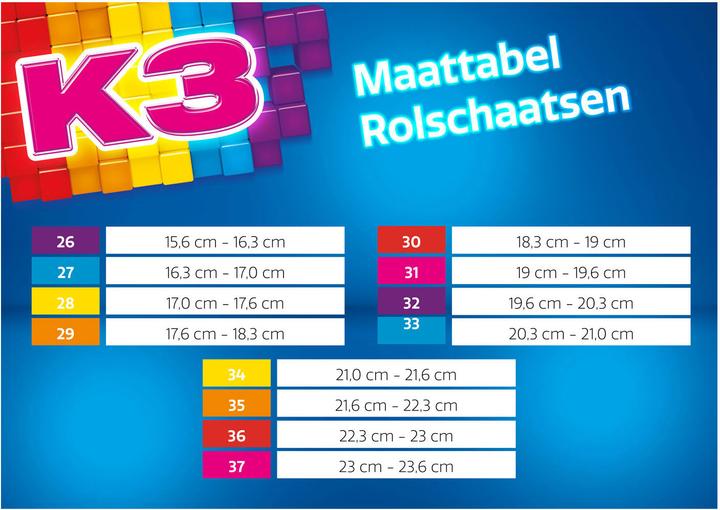 Productafbeelding K3 rolschaatsen Regenboog, maat 34-37 (35)
