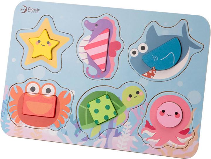 Immagine prodotto Classic World Puzzle di legno con animali marini, 13 pezzi. (13 pezzi)