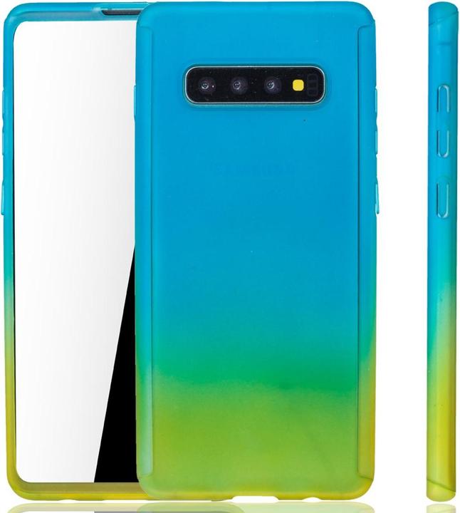 Produktbild König Design Hülle Handy Schutz für Samsung Galaxy S10 Full Case Cover Displayschutz 360 Gelb (Samsung Galaxy S10+)