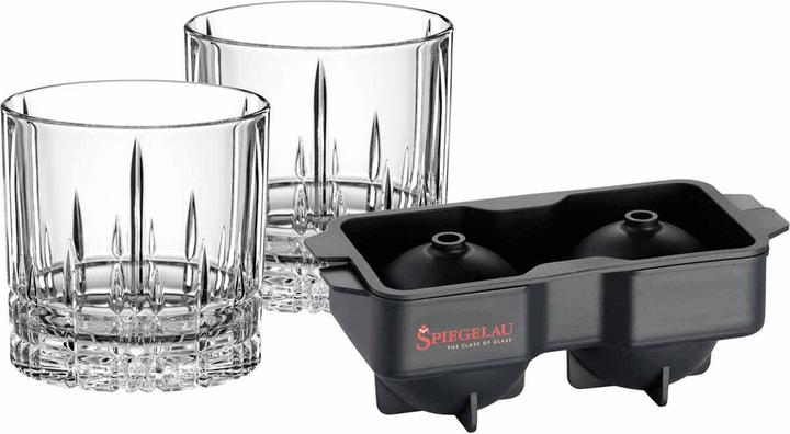 Produktbild Spiegelau Whiskygläser + Eiswürfelform Perfect Serve (3.68 dl, 3 x, Whiskygläser)