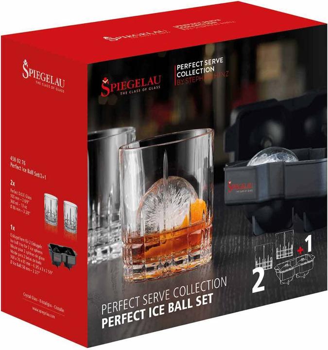 Produktbild Spiegelau Whiskygläser + Eiswürfelform Perfect Serve (3.68 dl, 3 x, Whiskygläser)