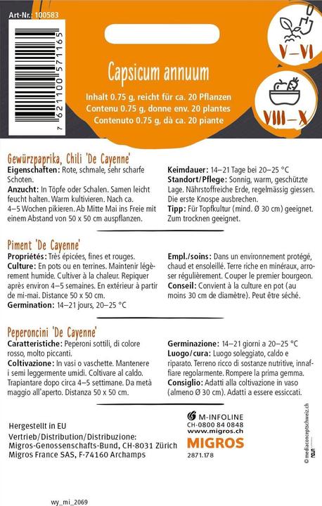 Image du produit Do it + Garden Piment 'De Cayenne' 0.75g (Graines de légumes)