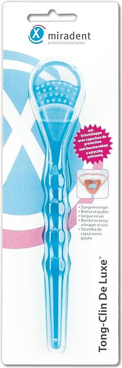 Actual product image Miradent Tong-Clin De Luxe blue tongue cleaner (Tongue scraper, 1 x)