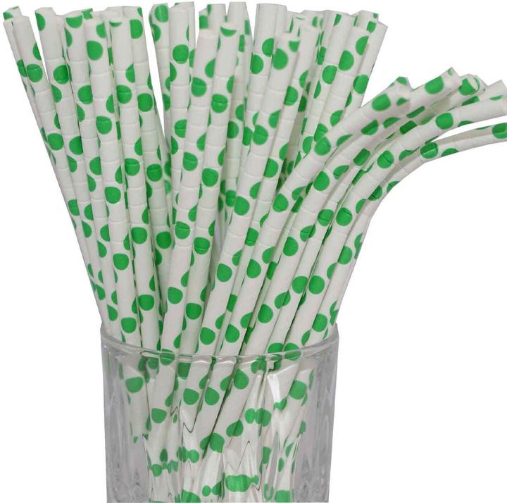 Luxentu Paper Drinking Straws Dotted with Bend (100 x)