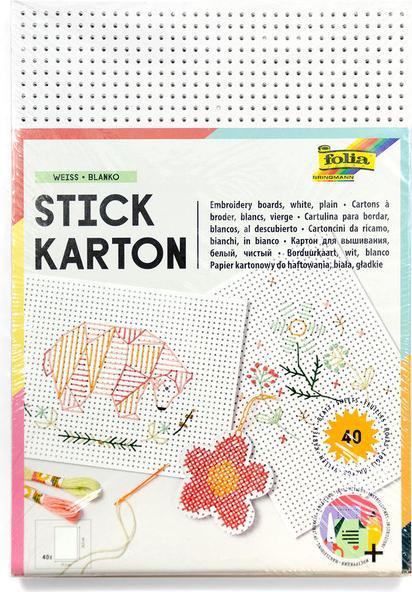 Produktbild Folia Stickkarton, 175 x 245 mm, weiá unbedruckt