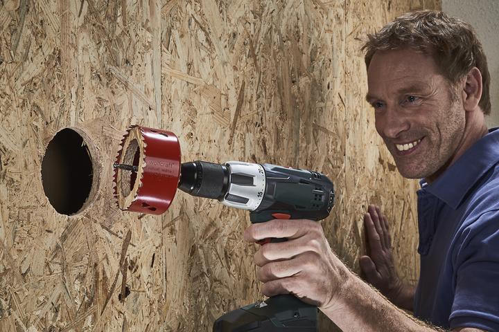 Produktbild wolfcraft Aufbohrhilfe für Lochsägen, Ø 46–62 mm (62 Millimeter)