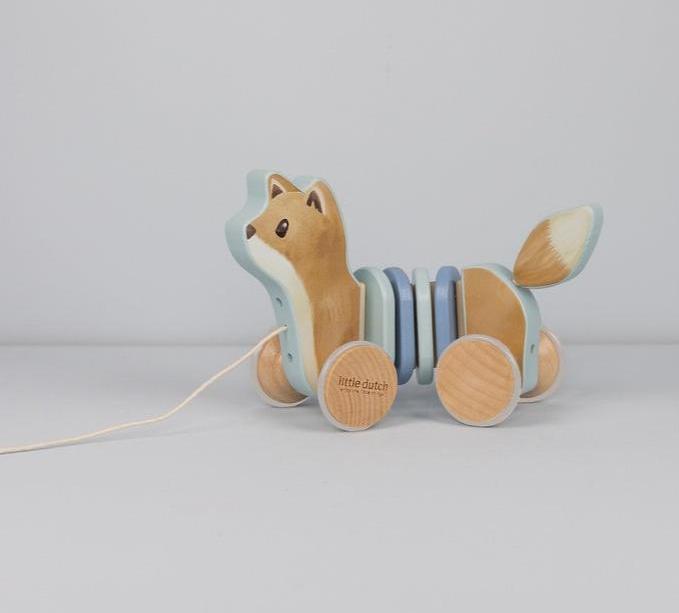 Actual product image Little Dutch Forest Friends fox pull-along toy