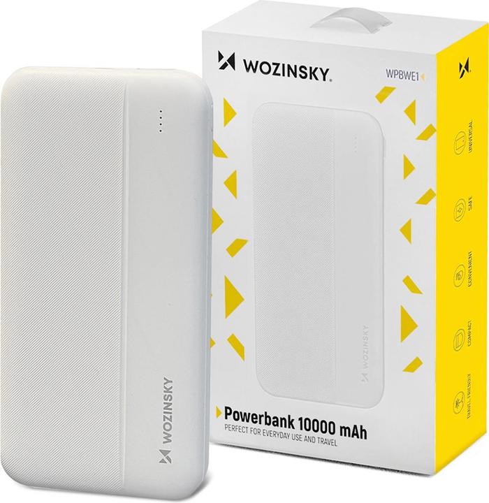Produktbild Wozinsky powerbank Li-Po 10000mAh 2 x USB white (WPBWE1) (10000 mAh, 10 W, 10 Wh)