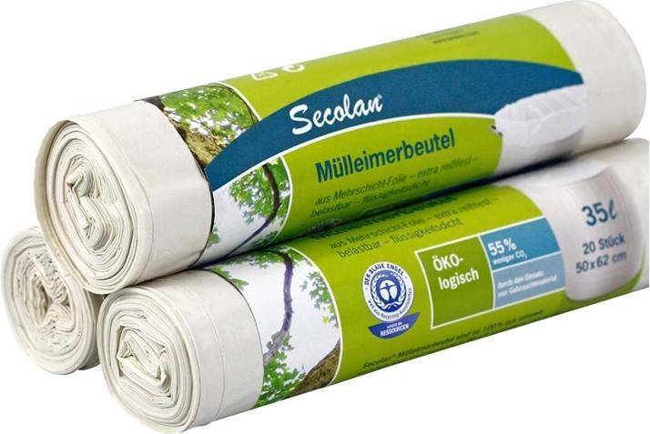 Actual product image Secolan Bin liners 35.0 l white 25.0 µm, 20 pcs. (20 x, 35 l)